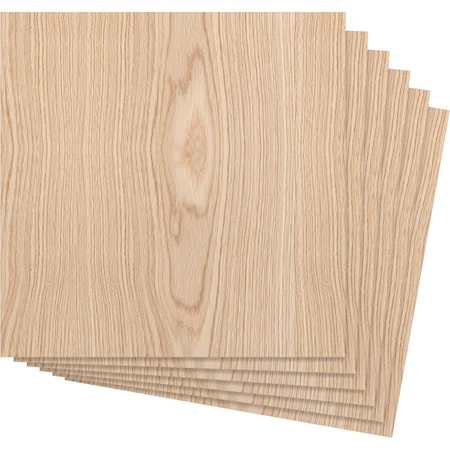Ekena Millwork 11 3/4W x 11 3/4H x 1/4T Wood Hobby Boards, Red Oak, 6PK HBW12X12X250BRO